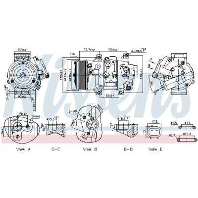 Bilde av NISSENS 891069 Kompressor 6SEU14C 12 PAG 46 YF R 134a