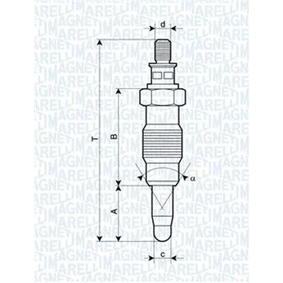 Bilde av MAGNETI MARELLI 062900008304 Glødeplugg 11V 10A M12X1,25