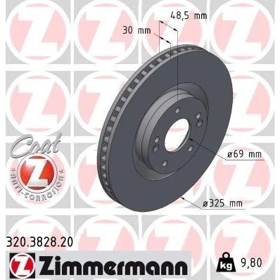 Bilde av ZIMMERMANN 320.3828.20 Bremseskiver 325 30 7/5 5 114 innvendig ventilert belagt