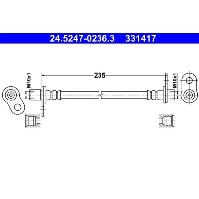 Bilde av ATE 24.5247 0236.3 Bremseslange 235 MITSUBISHI: Outlander 2 SUV, ASX Lancer 8 Limousine