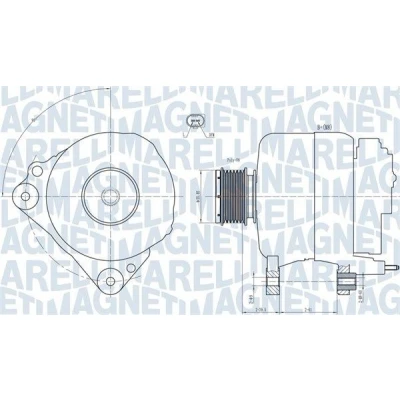 Bilde av MAGNETI MARELLI 063731810010 Dynamo 14V 110A VOLKSWAGEN: Passat B6 Variant, Caddy 3, Polo V Hatchback, AUDI: A3 Sportback, SKODA: Octavia 2 Combi