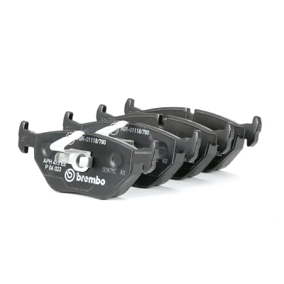 Bilde av BREMBO P 06 023 Bremseklosser klargjort for slitasjeindikator med kolbleklips uten tilbehør BMW: 5 Sedan, Touring