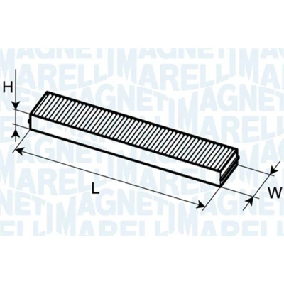 Bilde av MAGNETI MARELLI 350203061180 Kupéfilter Filterinnsats, Partikkelfilter 412mm 145mm 25mm OPEL: Vectra B CC