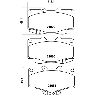 Bilde av HELLA 8DB 355 016 401 Bremseklosser med akustisk slitasjevarsel TOYOTA: Land Cruiser Prado 90, HILUX 6 Pick up, 5 VOLKSWAGEN: Taro