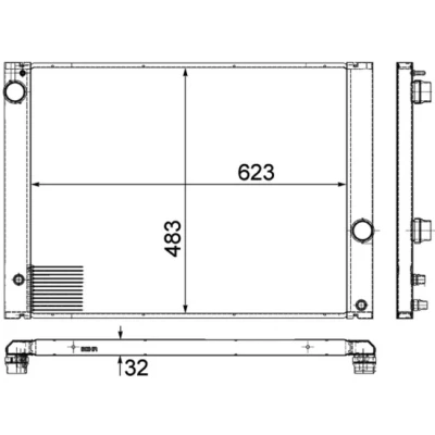 Bilde av MAHLE ORIGINAL CR 1682 000P Radiator 623 483 32 Kjøleribber loddet