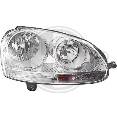 Bilde av DIEDERICHS 2214182 Frontlykter høyre H7/H7 krom med motor for høydejustering hovedlys VOLKSWAGEN: Golf 5