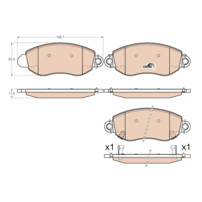 Bilde av TRW GDB2006 Bremseklosser COTEC med akustisk slitasjevarsel bremsecaliperskruer FORD: Transit Mk5 Flatvogn lastebil/Chassis