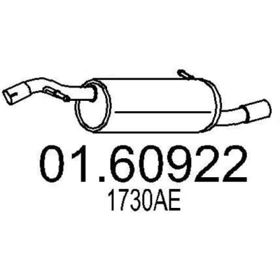 Bilde av MTS 01.60922 Sluttlyddemper 1100mm PEUGEOT: 207 Hatchback