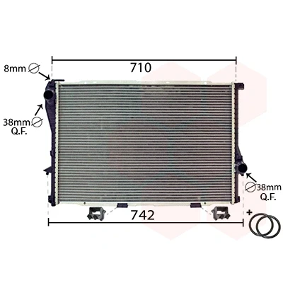 Bilde av VAN WEZEL 06002233 Radiator Aluminium 650 437 32 *** IR PLUS med tilbehør, holder, tetning Kjøleribber loddet BMW: 5 Sedan, 7, Touring