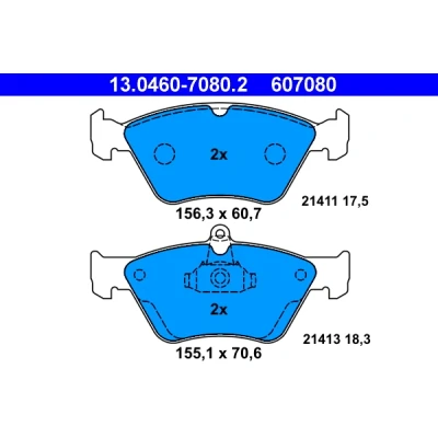 Bilde av ATE 13.0460 7080.2 Bremseklosser ekskl. slitasjevarselkontakt OPEL: Vectra A Sedan, Omega B Caravan, SAAB: 900 II Hatchback