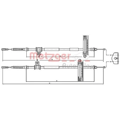 Bilde av METZGER 10.5362 Bremsekabel bak 1770/1590 Skivebrems COFLE FORD: Focus Mk1 Stasjonsvogn, Hatchback