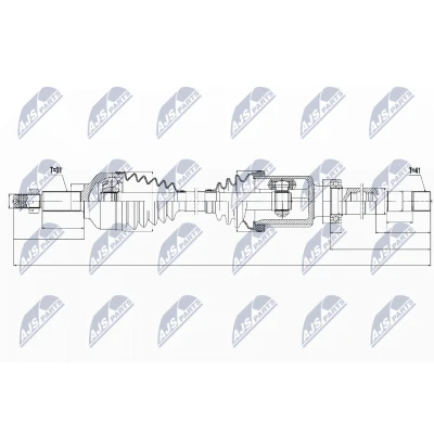 Bilde av NTY NPW FR 074 Drivaksel framaksel FORD: Tourneo Custom V362 Minibuss, Transit Van