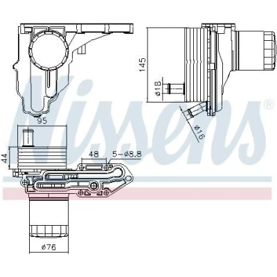 Bilde av NISSENS 91329 Oljekjøler med oljefilterhus filter FORD: Transit Mk6 Van