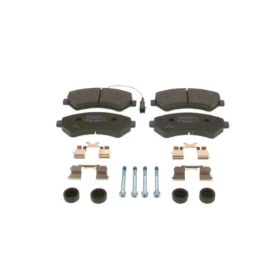 Bilde av BOSCH 0 986 494 589 Bremseklosser Low Metallic med integrert slitasjesensor antihyle blikk, skruer fjær, tilbehør
