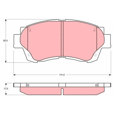 Bilde av TRW GDB3155 Bremseklosser ikke klargjort for slitasjeindikator TOYOTA: Corolla VIII Liftback, Camry IV Sedan, Sedan