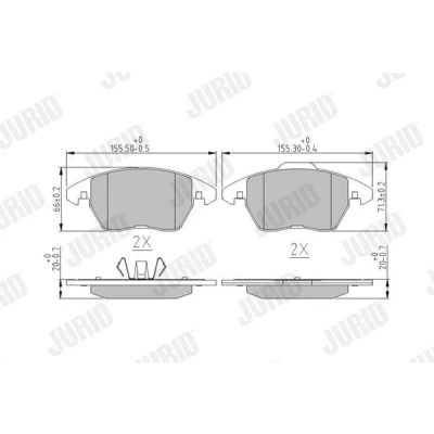 Bilde av JURID 573852J Bremseklosser ikke klargjort for slitasjeindikator med kolbleklips uten tilbehør AUDI: A1 Sportback, Hatchback