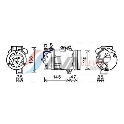 Bilde av PRASCO BWAK395 Kompressor CSV613C R 134a BMW: X3, 3 Cabrio, Sedan