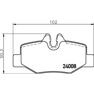 Bilde av HELLA 8DB 355 010 661 Bremseklosser inkl. slitasjevarselkontakt med bremsecaliperskruer tilbehør MERCEDES BENZ: Vito Minibuss, Mixto, Viano