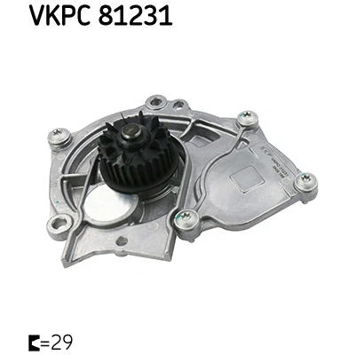Bilde av SKF VKPC 81231 Vannpumpe 29 med tetning for vifteremdrift AUDI: A4 B8 Avant, A7 Sportback, Sedan, VOLKSWAGEN: Golf 7, Passat Variant