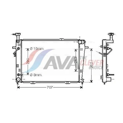 Bilde av AVA COOLING SYSTEMS HY2127 Radiator Aluminium 640mm 458mm 16mm med oljekjøler uten ekspansjonstank Kjøleribber loddet HYUNDAI: Tucson