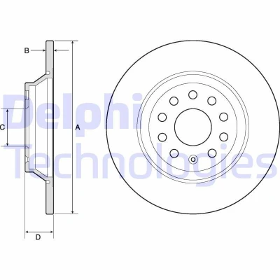 Bilde av DELPHI BG4751C Bremseskiver 300 12 5 fullt ut belagt ubehandlet uten hjullager, ABS sensorring VOLKSWAGEN: Golf 7, Passat B8 Variant