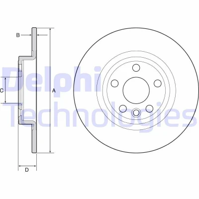 Bilde av DELPHI BG4930C Bremseskiver 300 10 5 fullt ut belagt ubehandlet uten hjullager, ABS sensorring