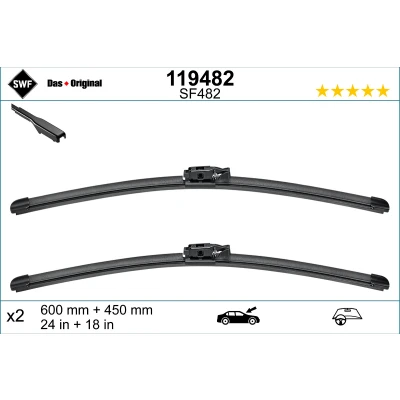 Bilde av Vindusvisker Swf 119482 foran Flatt viskeblad DACIA: Duster SUV