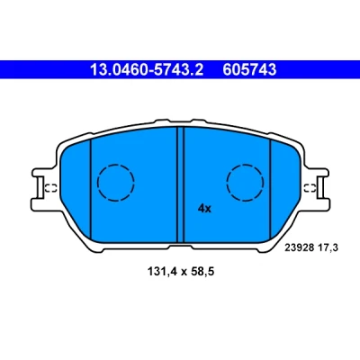 Bilde av ATE 13.0460 5743.2 Bremseklosser ekskl. slitasjevarselkontakt LEXUS: IS 2, TOYOTA: Camry V Sedan
