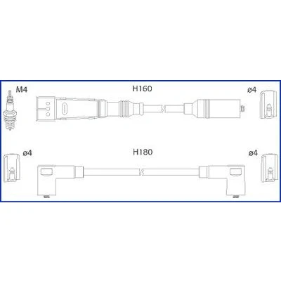 Bilde av HITACHI 134705 Pluggledninger VOLKSWAGEN: GOLF 2, Corrado, Caddy 1 Pickup