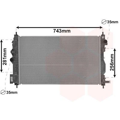 Bilde av VAN WEZEL 37002599 Radiator Aluminium 680 394 26 Kjøleribber loddet