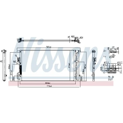 Bilde av NISSENS 940939 Kondensator med tørker Aluminium 693 R 134a