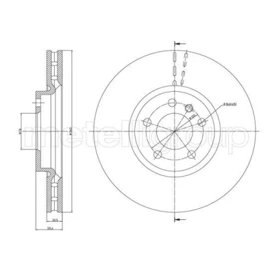 Bilde av METELLI Bremseskive VOLKSWAGEN: Multivan 5 (7HM, Transporter 6, Bus 340,0mm 32,6mm ventilert 23 1470C Bremseskiver, Skivebremser
