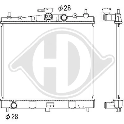 Bilde av DIEDERICHS DCM1845 Radiator Aluminium 445mm 380mm 16mm Climate