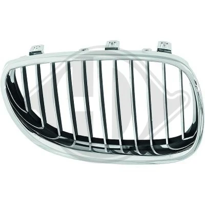 Bilde av DIEDERICHS 1224145 Radiatorgitter venstre krom/sort BMW: 5 Sedan, Touring