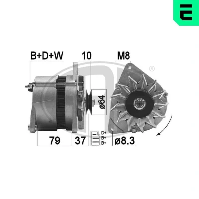 Bilde av ERA 210204A Dynamo 14V 55A FORD: Sierra Mk2 Hatchback, FIESTA 2, SCORPIO 1, LAND ROVER: Range Rover 1
