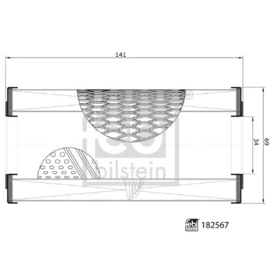 Bilde av FEBI BILSTEIN 182567 Oljefilter med tetningsring Filterinnsats