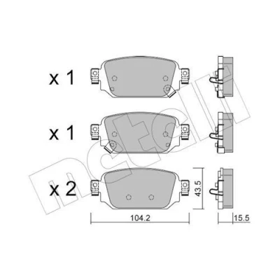 Bilde av METELLI 22 1238 0 Bremseklosser med akustisk slitasjevarsel MAZDA: 3 Hatchback, CX