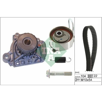 Bilde av INA 530 0506 31 vannpumpe + Registerreimsett med HONDA: CIVIC 7 Hatchback