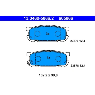 Bilde av ATE 13.0460 5866.2 Bremseklosser med akustisk slitasjevarsel MAZDA: MX 5 2