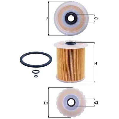 Bilde av MAHLE ORIGINAL KX 75D Drivstoffilter Filterinnsats RENAULT: MEGANE 1, CLIO 1