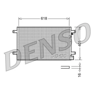 Bilde av DENSO DCN02006 Kondensator uten tørker 401x618x16 R 134a 401 AUDI: A4 B7 Avant, B6/B7 Cabrio, B8 Sedan