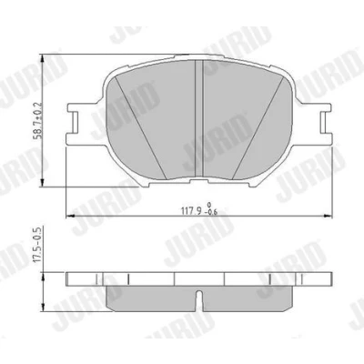 Bilde av JURID 572517J Bremseklosser ikke klargjort for slitasjeindikator uten tilbehør TOYOTA: Corolla IX Hatchback, Station Wagon