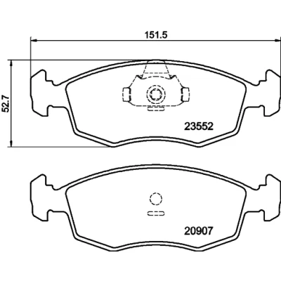 Bilde av HELLA 8DB 355 009 131 Bremseklosser ikke klargjort for slitasjeindikator FIAT: Punto II Hatchback, Strada Pick up