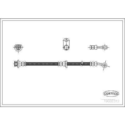 Bilde av CORTECO 19032312 Bremseslange framaksel høyre 552 HONDA: CIVIC 7 Hatchback