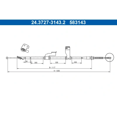Bilde av ATE 24.3727 3143.2 Bremsekabel 1263