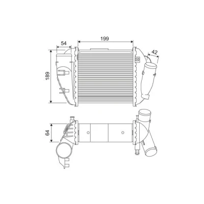 Bilde av Ladeluftkjøler, Venstre, audi a4 b6, b6 avant, cabriolet, b7, b7 8E0145805E, 8E0145805G, 8E0145805P, 8E0198805