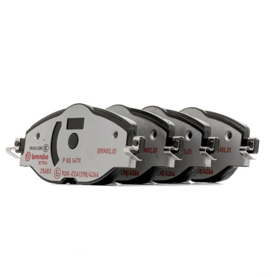 Bilde av BREMBO P 85 147X Bremseklosser klargjort for slitasjeindikator med bremsecaliperskruer uten tilbehør VOLKSWAGEN: Golf 7, Passat B8 Variant