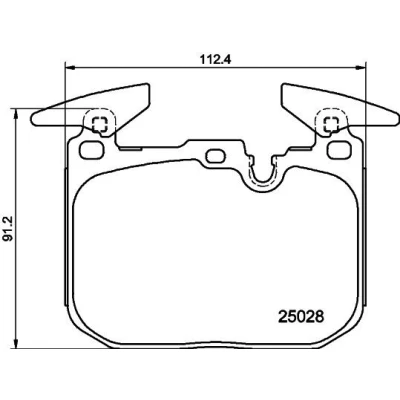 Bilde av HELLA 8DB 355 025 771 Bremseklosser klargjort for slitasjeindikator med balansevekter BMW: X1, MINI: Hatchback