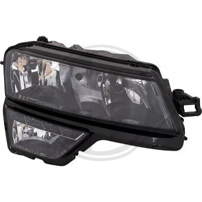 Bilde av DIEDERICHS 7870980 Frontlykter høyre H7/H1, PY24W, W5W, LED for høyrekjøring med motor høydejustering hovedlys