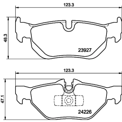 Bilde av HELLA 8DB 355 011 301 Bremseklosser klargjort for slitasjeindikator BMW: 3 Touring, Sedan, X1